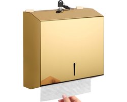 Papieren handdoekdispenser voor wandmontage, commercieel, opvouwbare dispenser voor meerdere handdoeken, roestvrijstalen tissuehouder