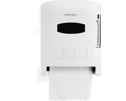 Papieren handdoekdispenser - wandgemonteerd - geschikt voor keuken en badkamer - wit
