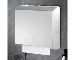 Papieren handdoekdispenser, wandhouder, toiletpapierdispenser, handdoekdispenser voor papieren handdoeken, papieren handdoekdispenser, roestvrij staal, wandmontage voor badkamer, keuken en openbare