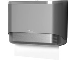 Papieren handdoekdispenser Wandmontage Geen boren, handdoekdispenser compatibel Z-vouw voor papiervouwformaat 25,4 x 8 (cm) of kleiner, houdt 200 vellen papier vast (6012-SL)