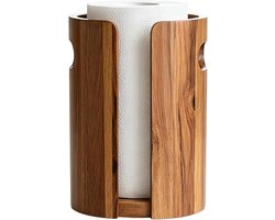 Papieren Handdoekhouder - Keukenrolhouder Hout - Keuken Organiseren - Stof- en Spatwaterdicht - 22x22 cm - Zwart