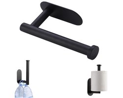 Papieren handdoekhouder - roestvrijstalen rolhouder - zelfklevende houder - servethouder - ponsvrije - kan worden gebruikt in badkamer, toilet, keuken, restaurant (16,5*8cm - zwart)
