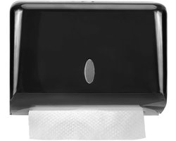 Papieren Handdoekjes Dispenser - Zonder Bevestiging - Doorzichtig Venster Voor Controle En Gevouwen Papierafgifte - 1 Stuk - Voor Badkamer Of Keuken Zwart