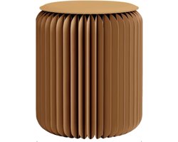Papieren Kruk - Bijzettafel - Ruimte Besparen - Honingraat Structuur - 42 cm Hoog - Bruin