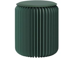 Papieren Kruk - Opvouwbare Bank - Extra Zitplaatsen - Honingraat Structuur - 32x40 cm - Groen