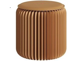 Papieren Kruk - Opvouwbare Poef - Extra Zitplaats - Honingraat Structuur - 324 x 28 cm - Bruin