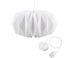 Papieren Lampenkap - Hanglamp Origami - Decoratief Verlichten - Gestroomlijnd Ontwerp - Ø 43 cm - Wit