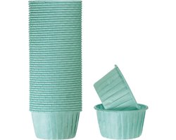 Papieren muffinhoesjes - 50 Stuks - Taartvormpjes - Bakpapier van voedingskwaliteit - Anti-aanbaklaag - Hoge temperatuurbestendig - Muffin Bakvormen - Muffin Vormpjes - Voor bruiloft, Verjaardagsfeestje - 5x3.9x6.8cm - groen