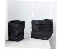Papieren Opbergzak - Bloempot Organizer - Planten Decoreren - Wasbaar en Opvouwbaar - 20x20x35 cm - Zwart