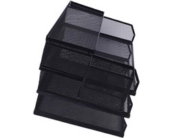 Papieren Organizer - Documentenbak - Bureau Organiseren - Verstelbare Lades - 37 x 28 x 26 cm - Zwart