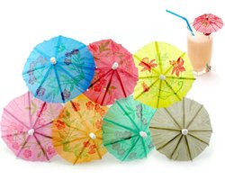 *** Papieren Parapluutjes - 48-stuks - Papieren Paraplu - Parasolletjes - Parasol Prikker - Aankleding - Versiering - Cocktails - Feestdecoratie - Traktaties - van Heble® ***