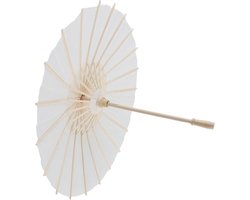 Papieren Parasol - Witte Decoratie Parasol voor Bruiloft, Fotografie, Cosplay - 40 cm doorsnee