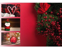 Papieren Placemats Onderleggers "Kerst Rood" 50 stuks (30x42cm)