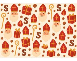 Papieren Placemats Onderleggers "Sinterklaas tekening" 50 stuks (30x42cm)