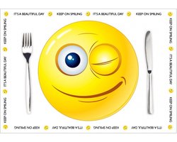 Papieren placemats Smiley thema 10 stuks