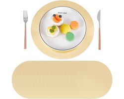 Papieren Placemats - Tafeldecoratie Rond - Tafel Dekken - Spiegelende Afwerking - 120 Stuks - Goud