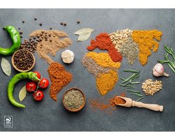 Papieren placemats - Wereldkaart Kruiden - 500 stuks - 42cm x 29,7cm - Goede kwaliteit 90gr/m2
