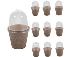 Papieren Plantenpotten - Kweekpotjes Met Deksel - Planten Kweken - Wortelbescherming - 10 Stuks - Zoals Getoond