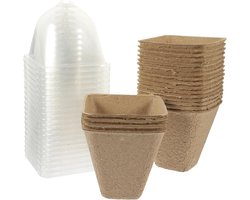 Papieren plantenpotten - Kweekpotjes zaaien - Binnen tuinieren - Biologisch afbreekbaar - 8.4 cm - Bruin