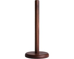 Papieren Servettenhouder 31 cm - Zwart Walnoothout - Ronde Ondergrond - Vintage Uitstraling - Stevig - Niet Splijtend - Handige Keukenaccessoire