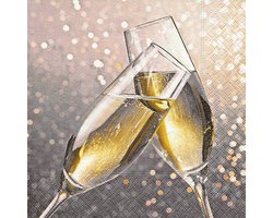 Papieren tafelkleed/tafellaken goud inclusief kerst servetten - Kerstdiner tafel