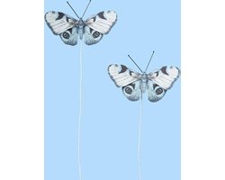 Papieren Vlinders - Blauw - 2 Stuks