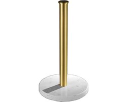 Papierrolhouder staand van zwart marmer met gouden roestvrijstalen staaf - stabiele keukenrolhouder [luxe design] - bediening met één hand
