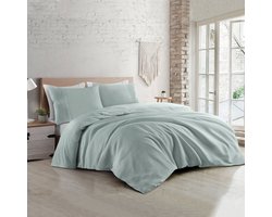 Papillon Dekbedovertrek Mendoza Wafel Mint Groen Tweepersoons 140x200/220 cm - Hoogwaardige Percale Katoen Super Zacht