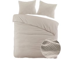 Papillon Dekbedovertrek Mousseline Zand - 240x200/220 cm - 100% Percale Katoen - Hoogwaardige kwaliteit
