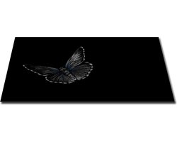 Papillon Inductie beschermer - Antislip Afdekmat - 60x52 - Vlinder zwart-wit
