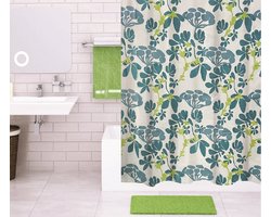 Papillon Textiel Douchegordijn - Schimmelvrij - Bloem Blauw - 180x180 cm