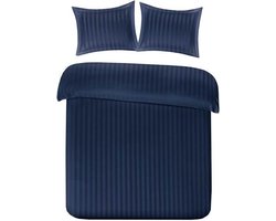 Papillon Uni Satijn - Dekbedovertrek - Tweepersoons - 200x200/220 cm + 2 kussenslopen 60x70 cm - Navy