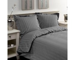 Papillon Uni Satijn - Dekbedovertrek - Tweepersoons - 200x200/220 - Grijs