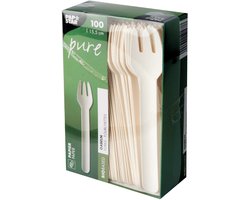 PAPSTAR papieren vorken 'pure', lengte: 155 mm, wit