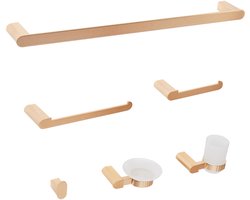 PARACAS - 6-delige badkamer hardware set - Goud - Aluminium