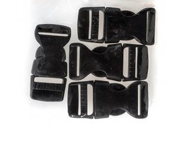 Paracord | Kunststof sluitingen | 4 stuks | Klik gesp | Zwart | Buckle