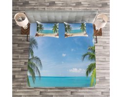 Parade Home® Ocean Bedprei set- Sprei 220x220 -Kussenslopen 75x50cm- Bedsprei 2 persoons- Licht Blauw- Beddengoed- Slaapkamer- Spreien-Dekens-Wonen