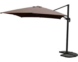 Paralux zweefparasol - 3x4m - Taupe - Kantelbaar