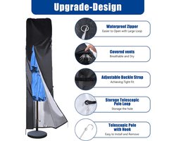 Paraplu Cover 2,7 m tot 4,0 m, 420D Outdoor Paraplu Covers