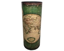 Paraplustandaard in vintage stijl - Groen Beige Canvas - Afmetingen 49,5 x 20 x 20 cm