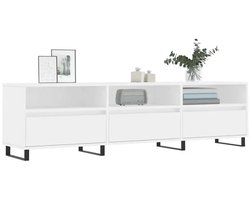 Parasha Nova TV meubel - TV kast wit - 150x30x45cm massief hout - duurzaam en gemakkelijk schoon te maken ontwerp