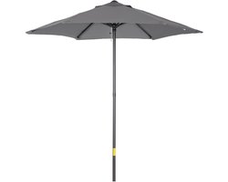 Parasol - 196 cm - Draaibaar Met Knikfunctie - Zeshoekig Voor Balkon En Tuin - Polyester - Donkergrijs