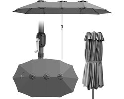Parasol 3-kops Grijs – Extra brede overspanning