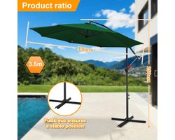 Parasol 3,5 m groen – Natuurlijke zonwering voor ruime tuinen