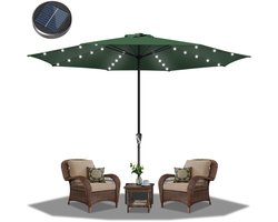Parasol 3,5 m met LED-licht – Metalen constructie voor loungeset, groen