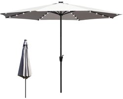 Parasol 3,5 m met LED-verlichting – Ideaal voor avond op terras en tuin, crème