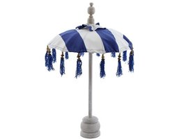 Parasol Bali Mini Wit/Blauw - Ø50cm