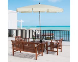 Parasol - Balkon Parasol - Rechthoek - Knikbaar - Waterdicht - 200x130x235 cm - Creme