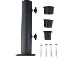 Parasol Bodembuis - Standpijp Adapter - Parasol Stabiliseren - Inclusief 3 Hulzen - 48 38 32 mm - Zwart