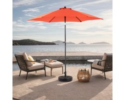 Parasol Dubbel - 274 x 183 cm - Rechthoekig Met Slinger - Zonder Voet - Polyester - Oranje